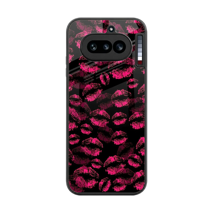 Lip Glam Black back phone cover | glass case for nothing phone 4a