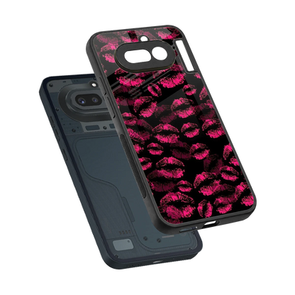 Lip Glam Black sleek nothing phone 4a cover with tempered glass back and TPU edges