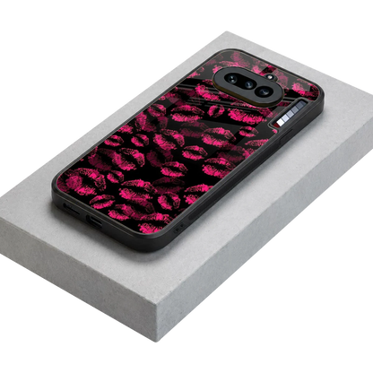 Lip Glam Black stylish phone case for nothing phone 4a | glossy glass and slim fit