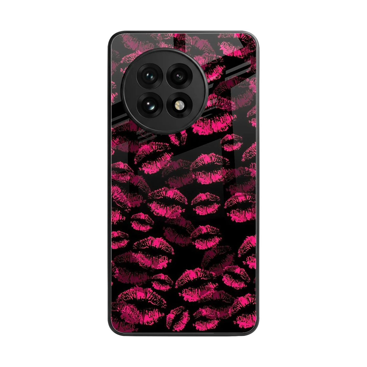 Lip Glam Black back phone cover | glass case for oneplus 13r