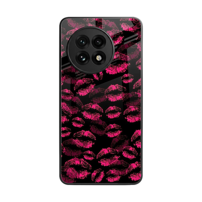 Lip Glam Black back phone cover | glass case for oneplus 13r