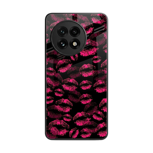 Lip Glam Black back phone cover | glass case for oneplus 13r