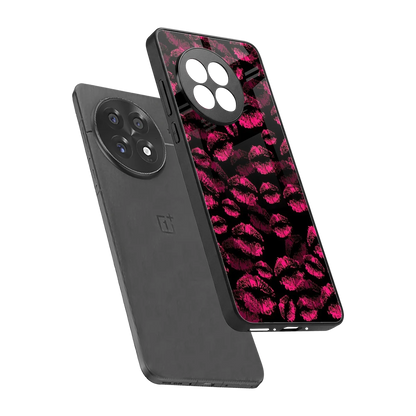 Lip Glam Black sleek oneplus 13r cover with tempered glass back and TPU edges