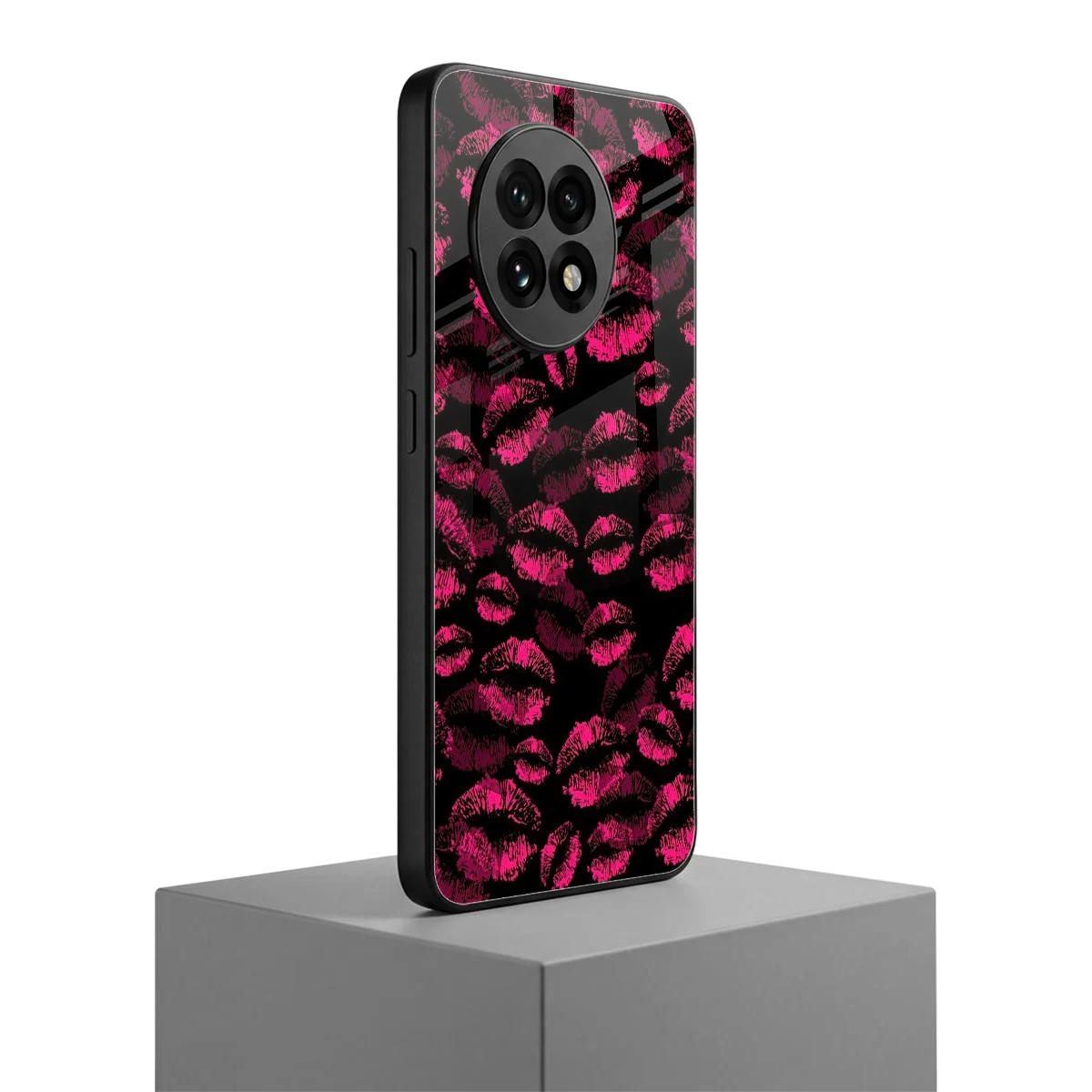 Lip Glam Black oneplus 13r mobile cover | shockproof glass phone case