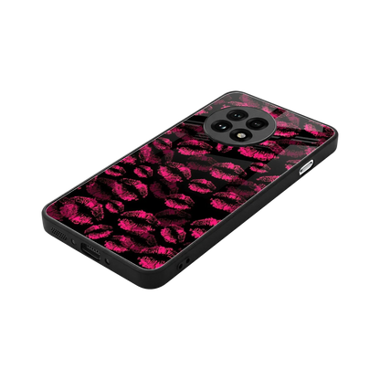 Lip Glam Black stylish phone case for oneplus 13r | glossy glass and slim fit