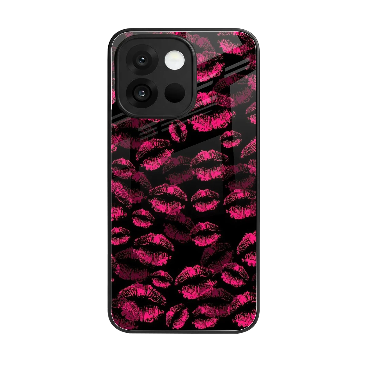 Lip Glam Black back phone cover | glass case for oneplus 13s