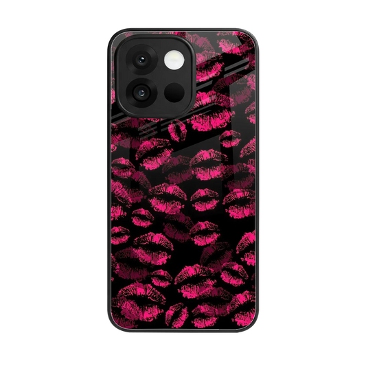 Lip Glam Black back phone cover | glass case for oneplus 13s