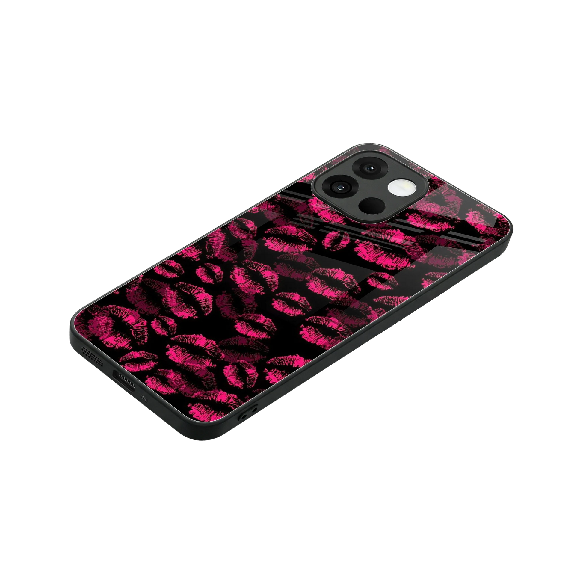 Lip Glam Black stylish phone case for oneplus 13s | glossy glass and slim fit