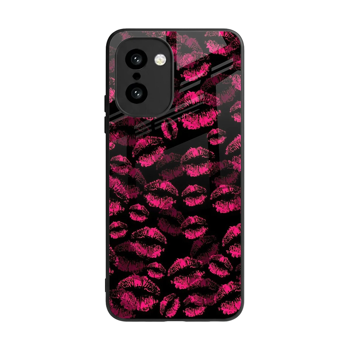 Lip Glam Black back phone cover | glass case for oneplus 15r