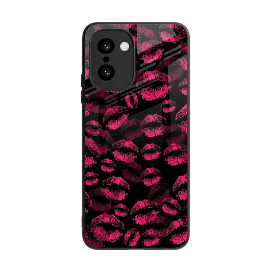 Lip Glam Black back phone cover | glass case for oneplus 15r