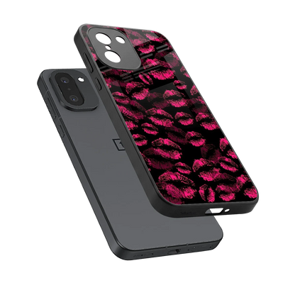 Lip Glam Black sleek oneplus 15r cover with tempered glass back and TPU edges