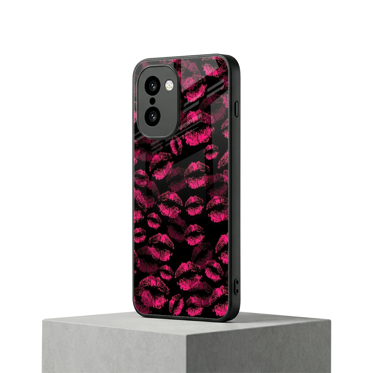Lip Glam Black oneplus 15r mobile cover | shockproof glass phone case