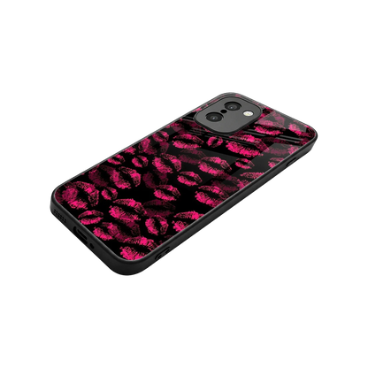 Lip Glam Black stylish phone case for oneplus 15r | glossy glass and slim fit