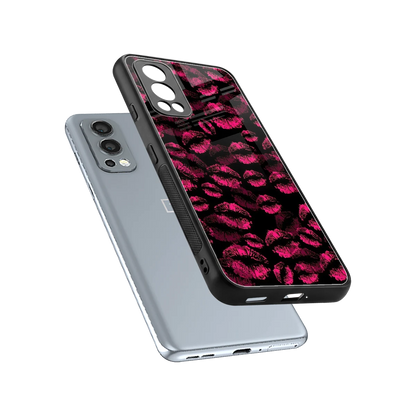 Lip Glam Black sleek oneplus nord 2 cover with tempered glass back and TPU edges