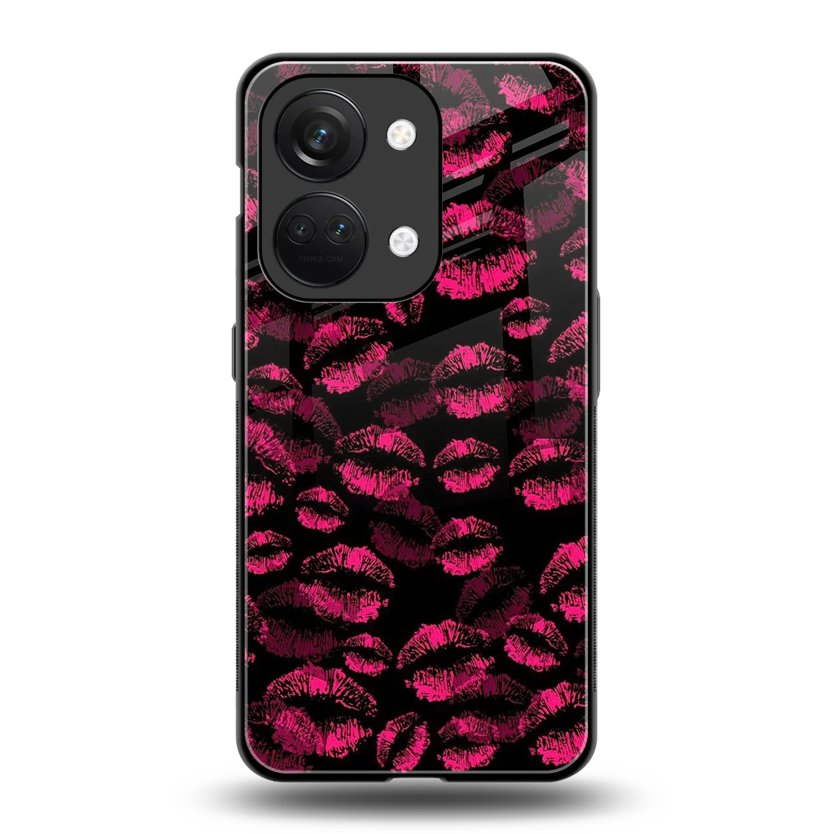 Lip Glam Black back phone cover | glass case for oneplus nord 3