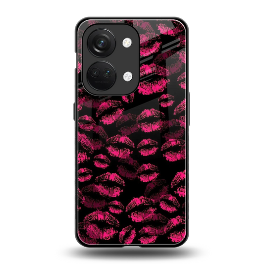 Lip Glam Black back phone cover | glass case for oneplus nord 3