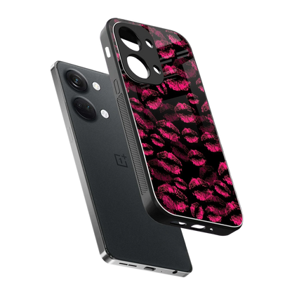 Lip Glam Black sleek oneplus nord 3 cover with tempered glass back and TPU edges