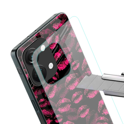 Lip Glam Black stylish phone case for oneplus nord 3 | glossy glass and slim fit