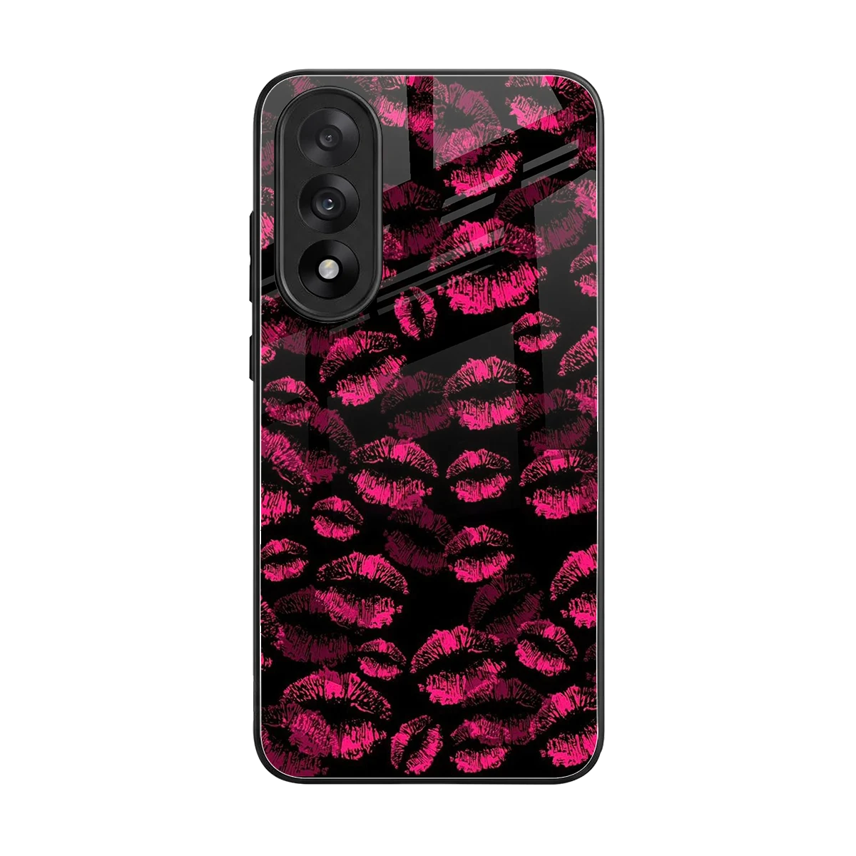 Lip Glam Black back phone cover | glass case for oneplus nord 5