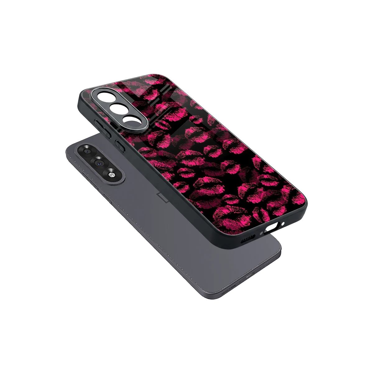 Lip Glam Black sleek oneplus nord 5 cover with tempered glass back and TPU edges