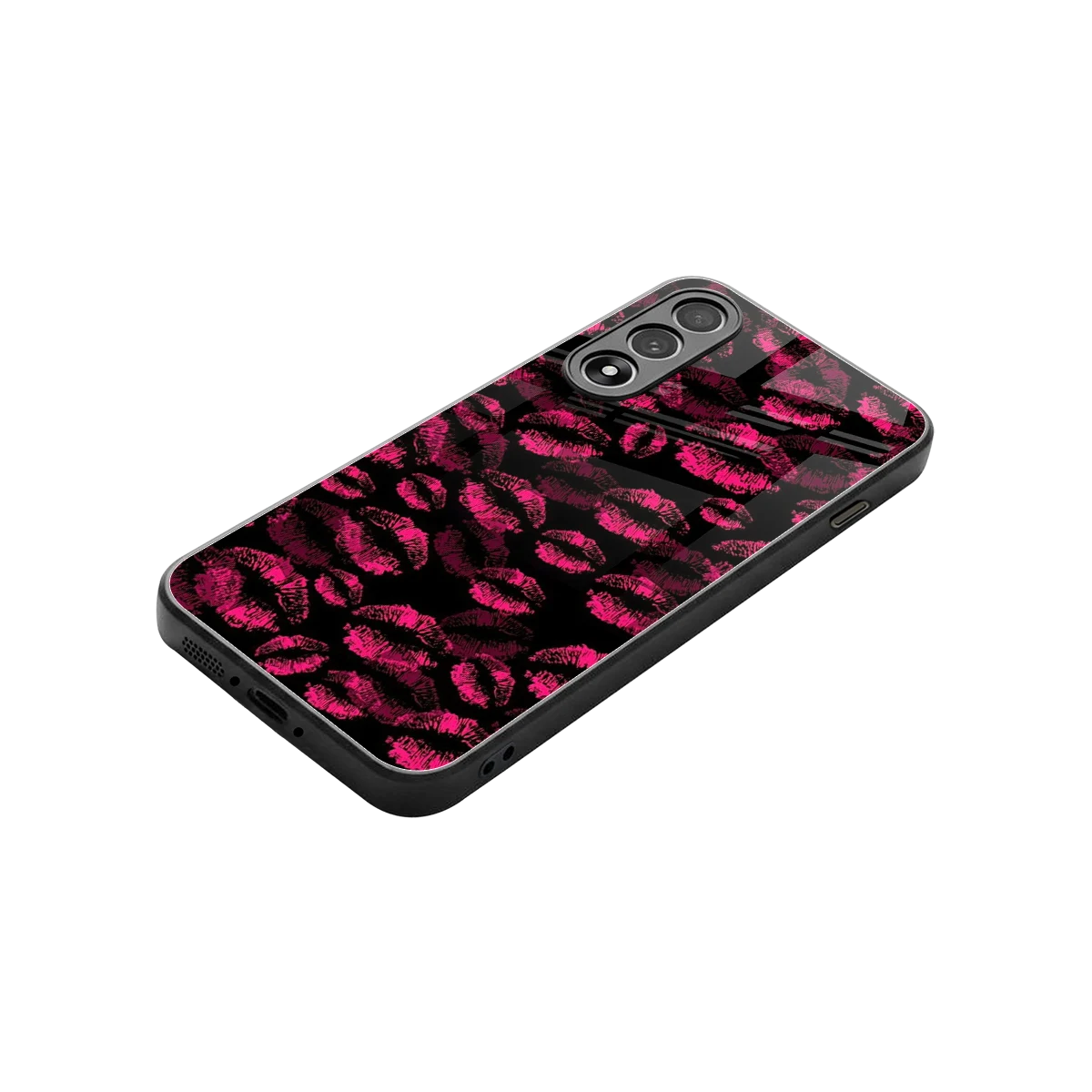 Lip Glam Black stylish phone case for oneplus nord 5 | glossy glass and slim fit