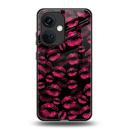 Lip Glam Black back phone cover | glass case for oneplus nord ce 3