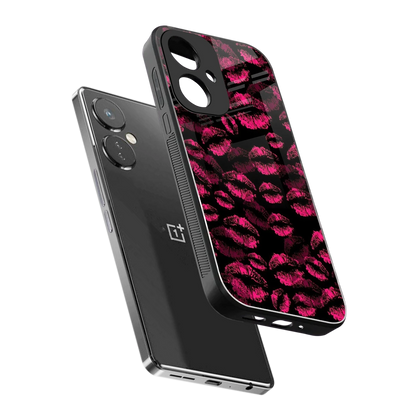 Lip Glam Black sleek oneplus nord ce 3 cover with tempered glass back and TPU edges