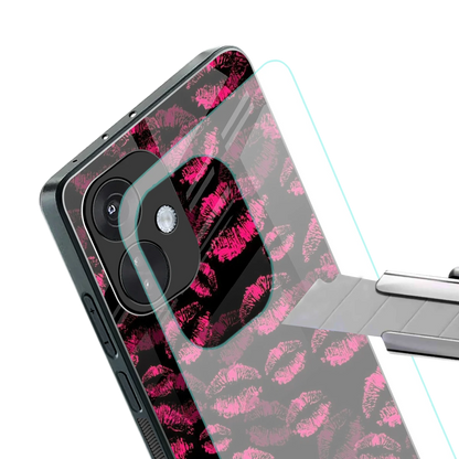 Lip Glam Black stylish phone case for oneplus nord ce 3 | glossy glass and slim fit