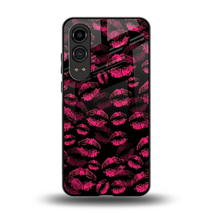 Lip Glam Black back phone cover | glass case for oneplus nord ce 4 lite