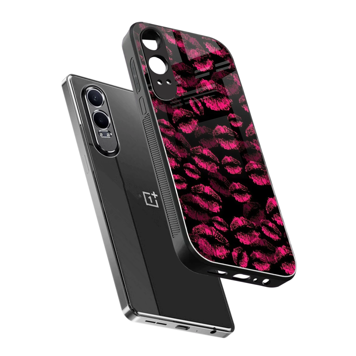 Lip Glam Black sleek oneplus nord ce 4 lite cover with tempered glass back and TPU edges