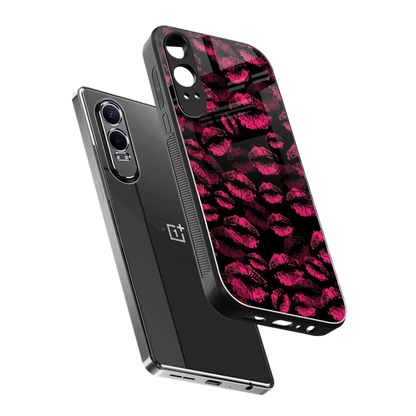 Lip Glam Black sleek oneplus nord ce 4 lite cover with tempered glass back and TPU edges