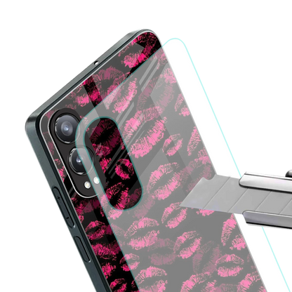 Lip Glam Black stylish phone case for oneplus nord ce 4 lite | glossy glass and slim fit
