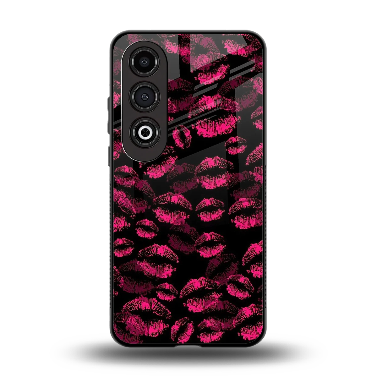 Lip Glam Black back phone cover | glass case for oneplus nord ce 4