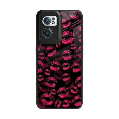Lip Glam Black back phone cover | glass case for oneplus nord ce 2