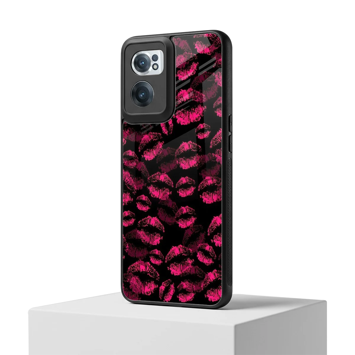 Lip Glam Black oneplus nord ce 2 mobile cover | shockproof glass phone case