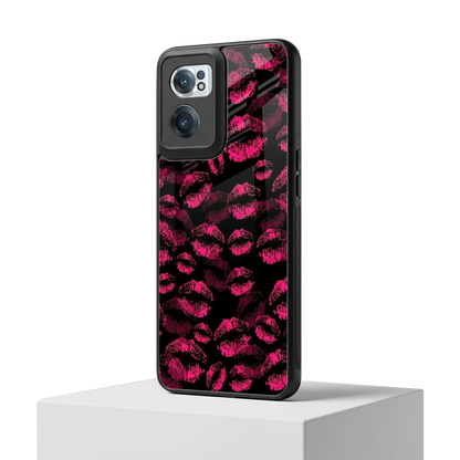 Lip Glam Black oneplus nord ce 2 mobile cover | shockproof glass phone case