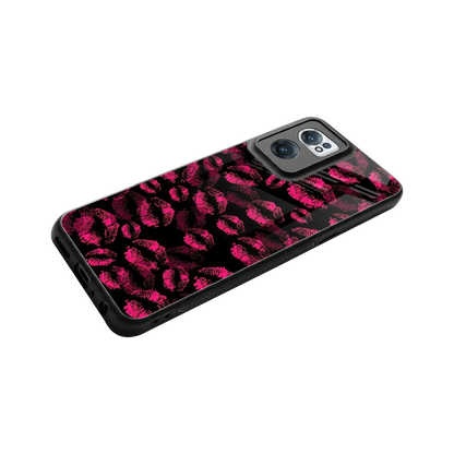 Lip Glam Black stylish phone case for oneplus nord ce 2 | glossy glass and slim fit