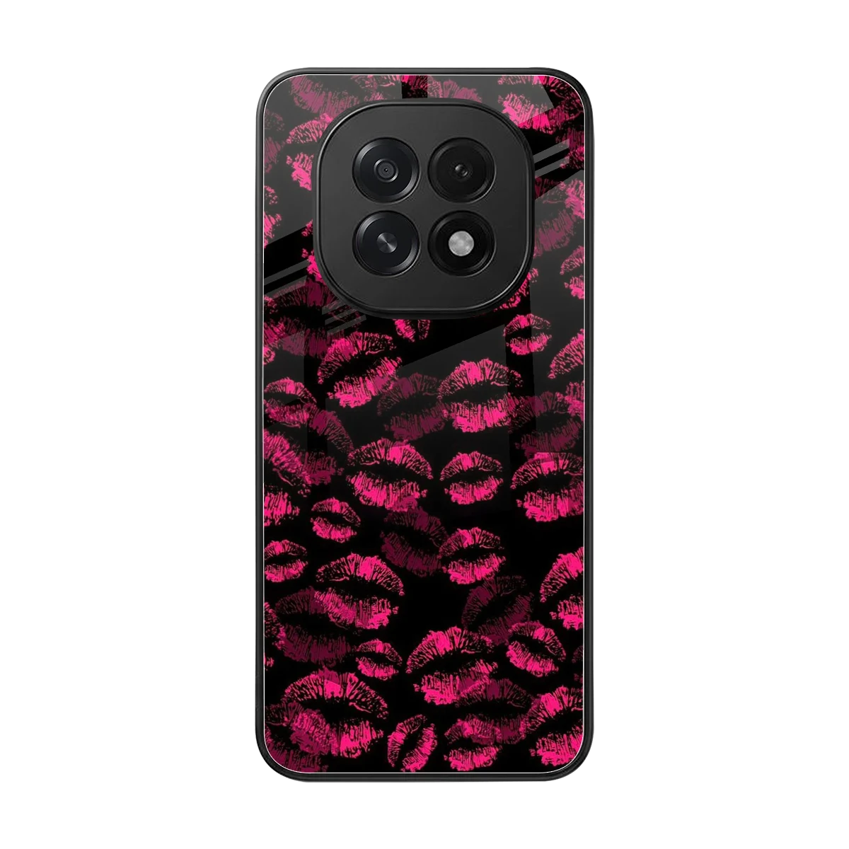 Lip Glam Black back phone cover | glass case for oppo f29 5g