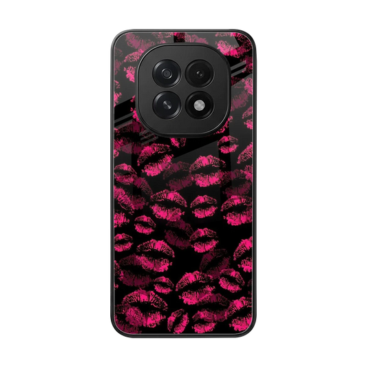 Lip Glam Black back phone cover | glass case for oppo f29 5g