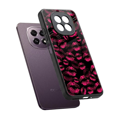 Lip Glam Black sleek oppo f29 5g cover with tempered glass back and TPU edges
