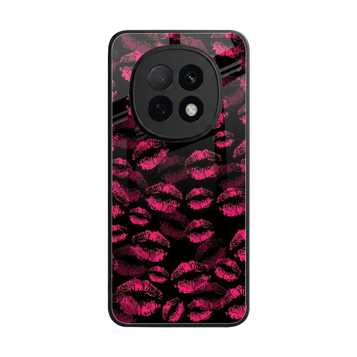 Lip Glam Black back phone cover | glass case for oppo f29 pro 5g