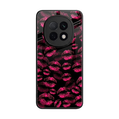 Lip Glam Black back phone cover | glass case for oppo f29 pro 5g