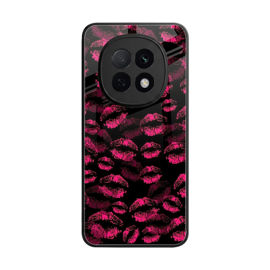 Lip Glam Black back phone cover | glass case for oppo f29 pro 5g