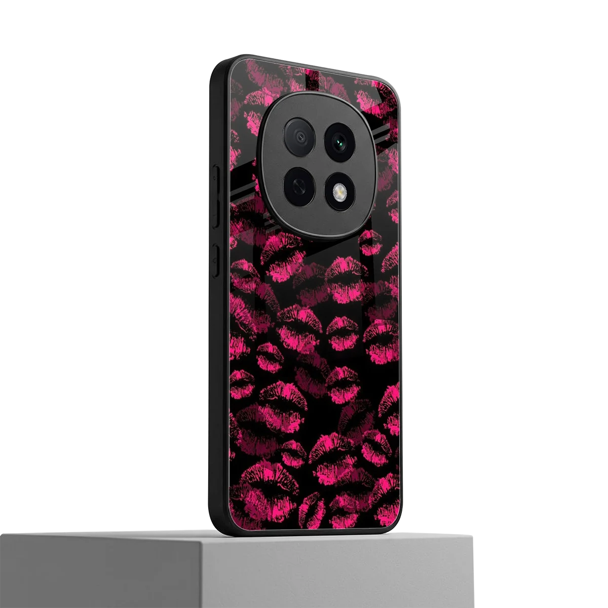 Lip Glam Black oppo f29 pro 5g mobile cover | shockproof glass phone case