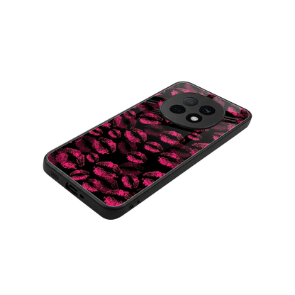 Lip Glam Black stylish phone case for oppo f29 pro 5g | glossy glass and slim fit