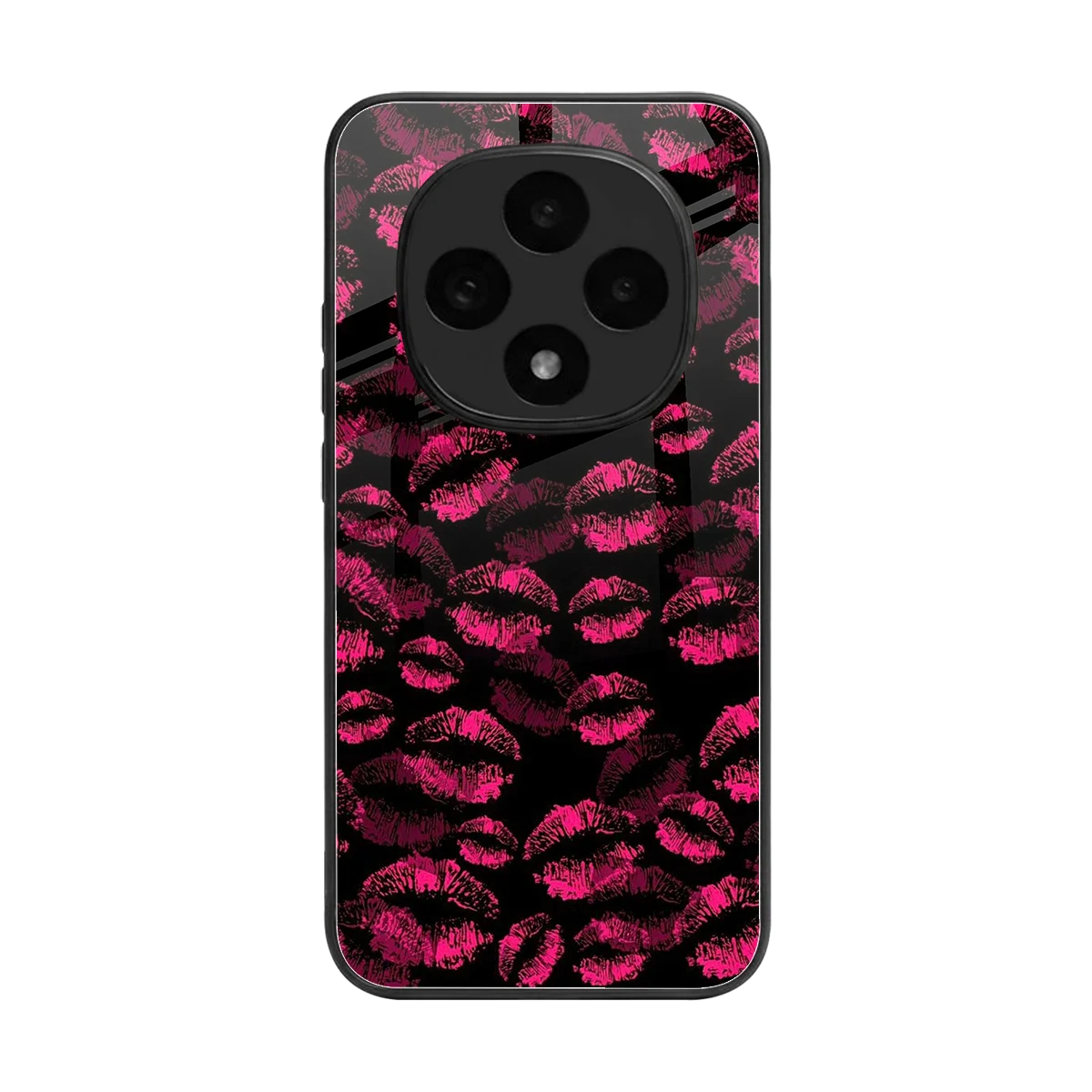 Lip Glam Black back phone cover | glass case for oppo f31 pro 5g