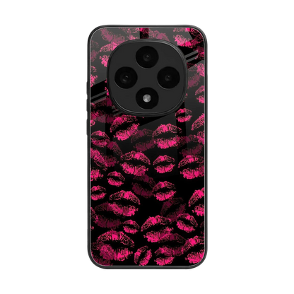 Lip Glam Black back phone cover | glass case for oppo f31 pro 5g