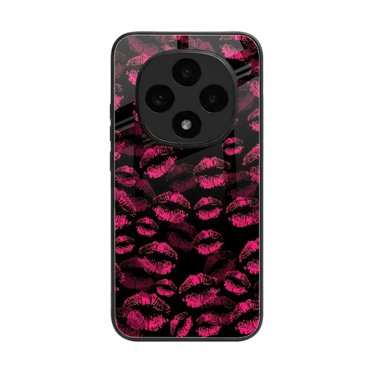 Lip Glam Black back phone cover | glass case for oppo f31 pro 5g