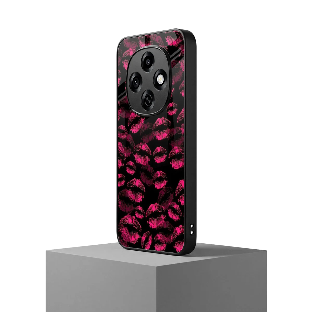Lip Glam Black oppo f31 pro 5g mobile cover | shockproof glass phone case