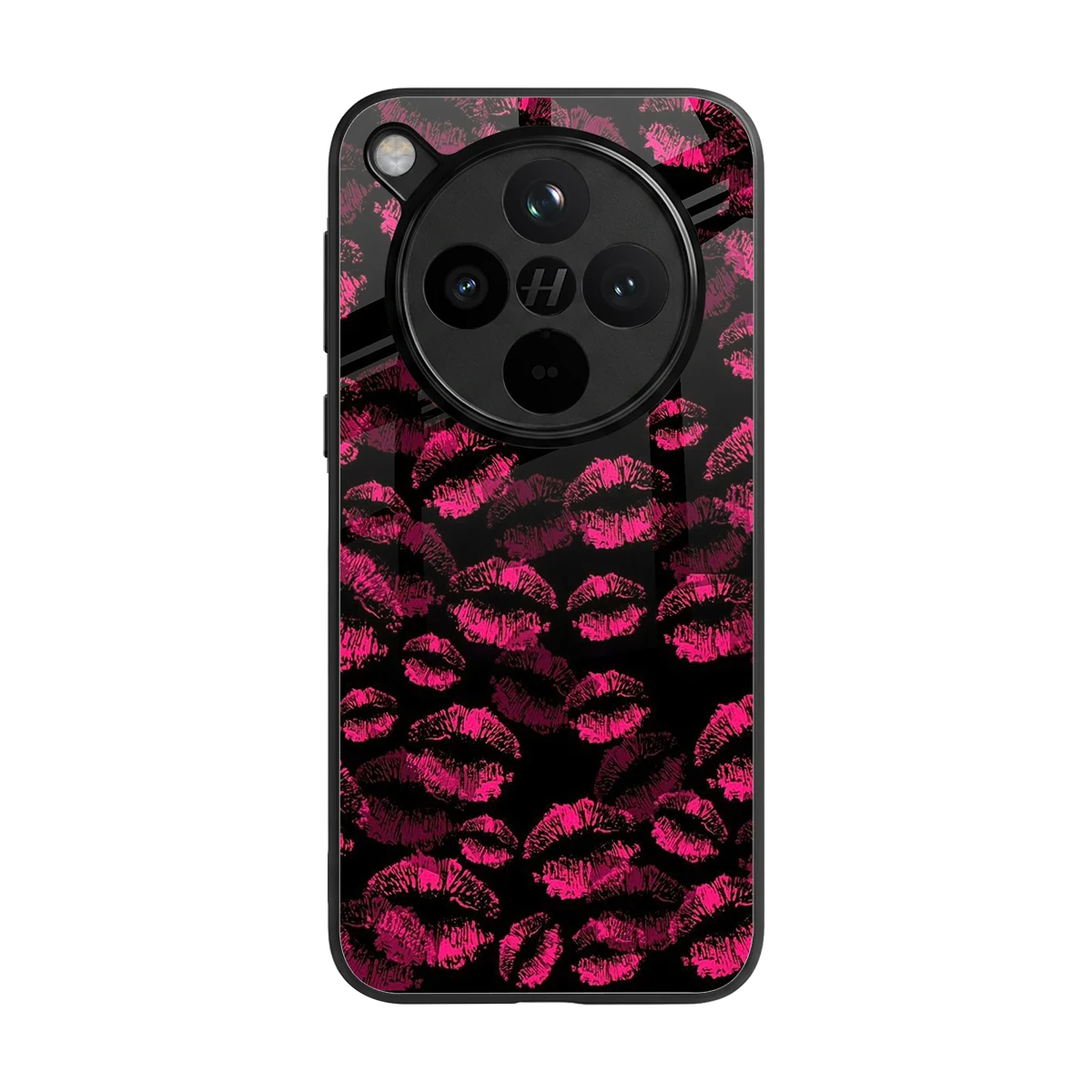 Lip Glam Black back phone cover | glass case for oppo find x8